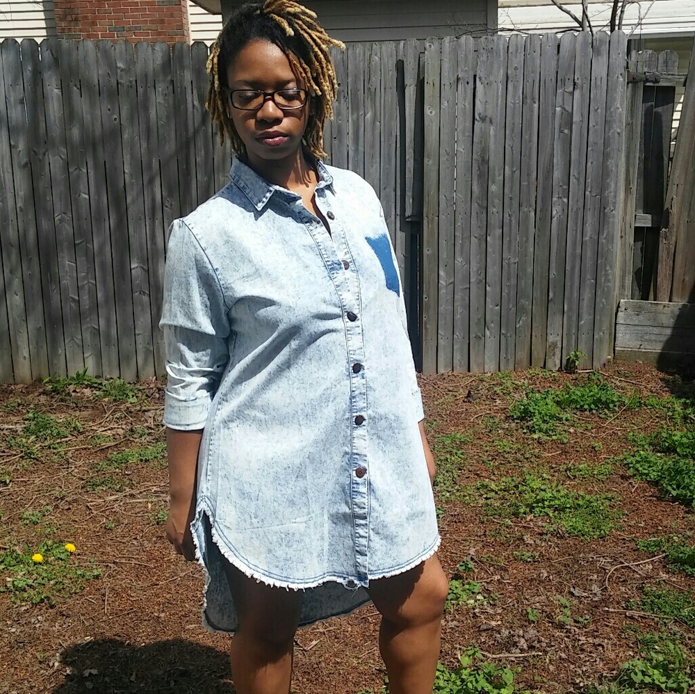 Jean long back dress